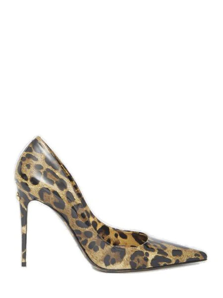 Dolce & Gabbana Women's Leopard Print Canvas Pumps | Size 36 | CD1718AM568 | LOZURI
