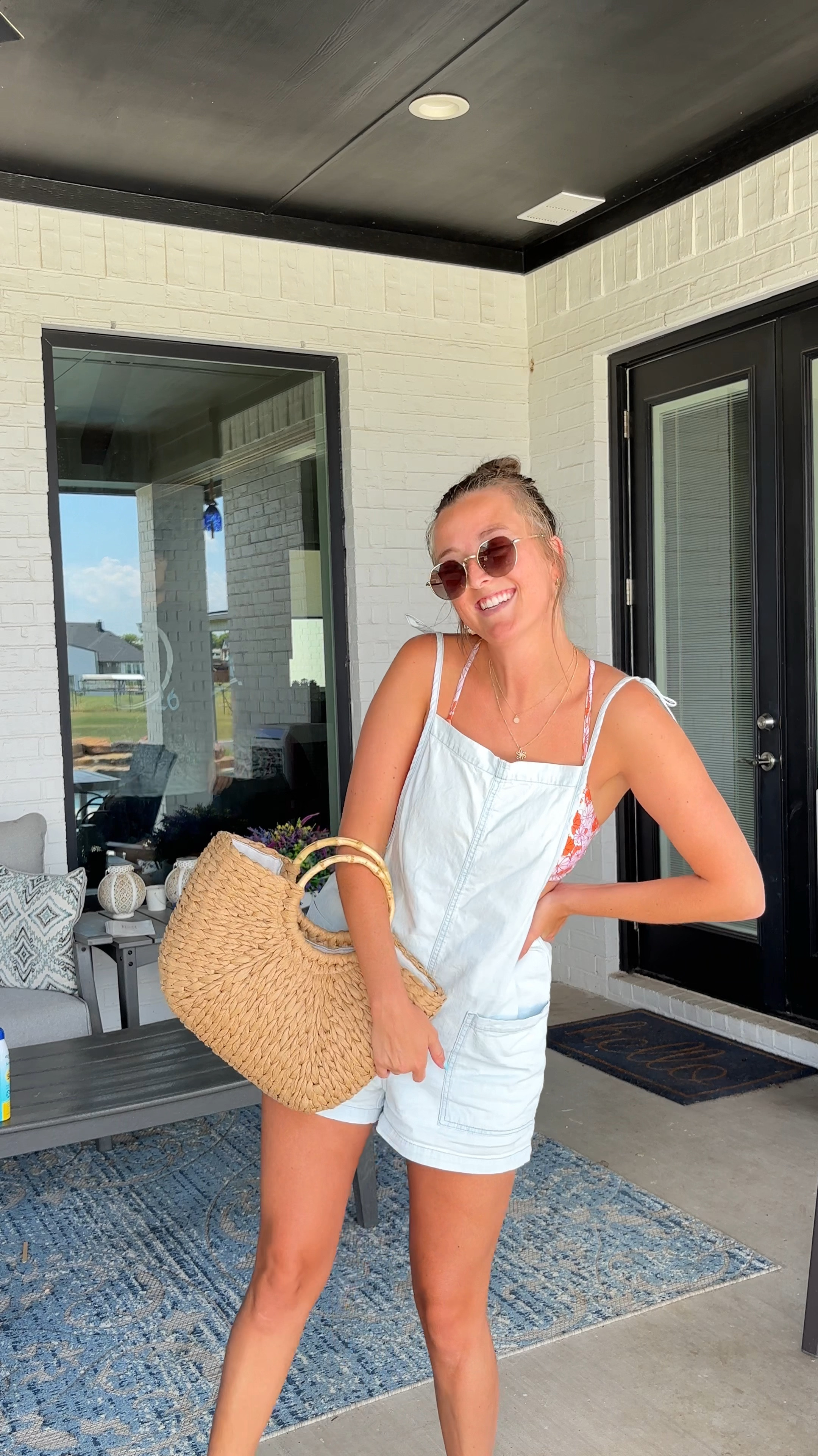 Pool Day Style

Pool day outfit  shorts romper  swimsuit  woven handbag  gold necklaces  sunglasses  claw clip  sandals  summer style 

#LTKSeasonal #LTKSummerSales #LTKFindsUnder50