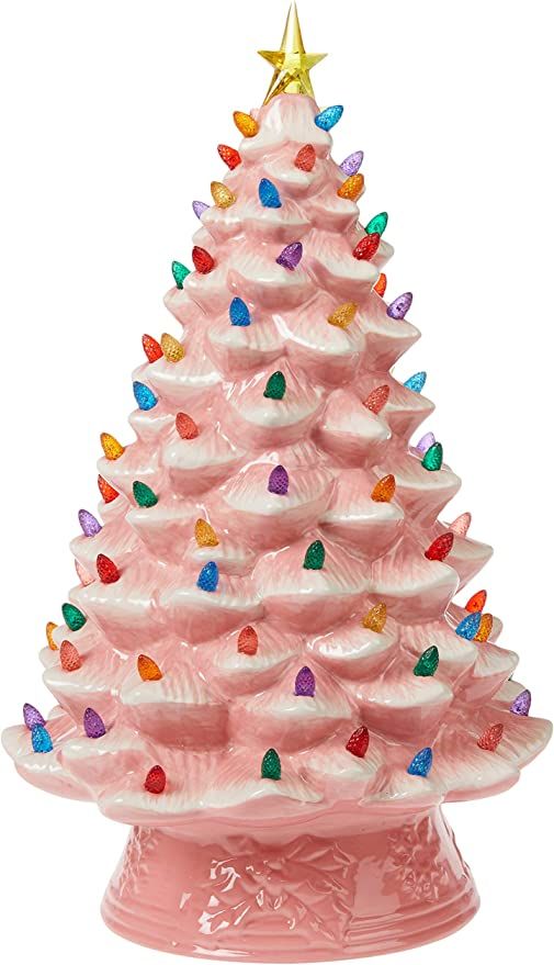 Mr. Christmas Nostalgic Tree 18"-Pink Christmas Décor, Inch | Amazon (US)