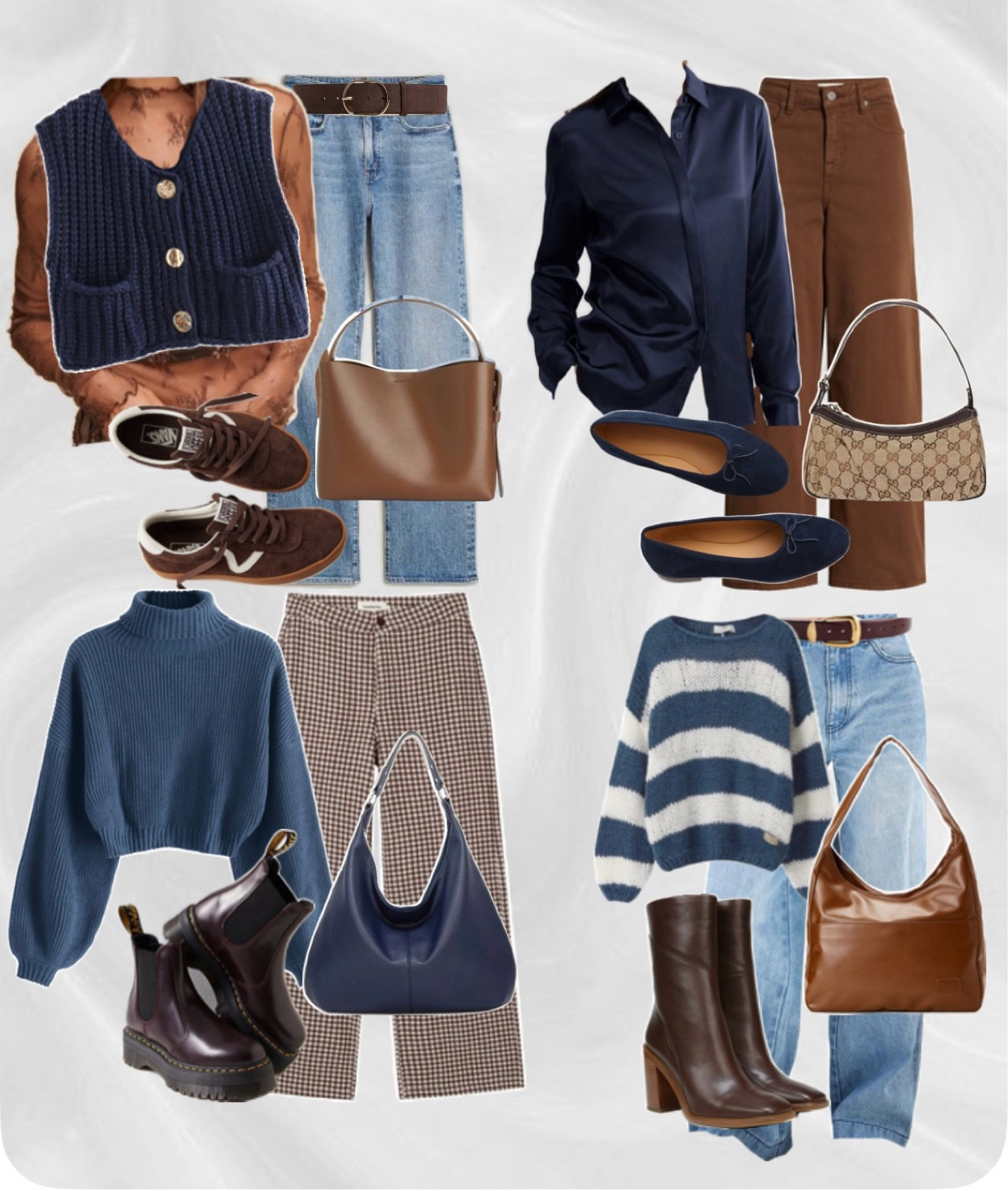 Blue and brown fall outfit inspo | brown and blue fall looks outfits

#LTKxMadewell #LTKItBag #LTKSeasonal