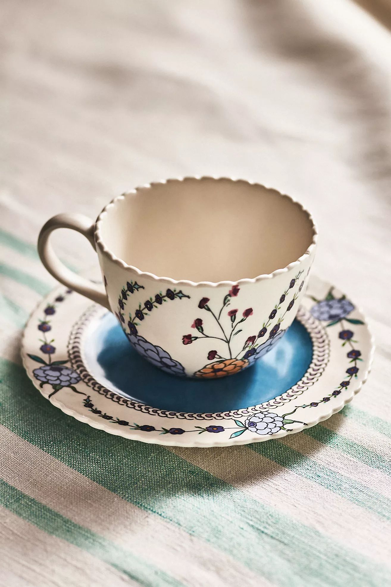 Turkuaz Kitchen Posy Teacup and Saucer Set | Anthropologie (US)