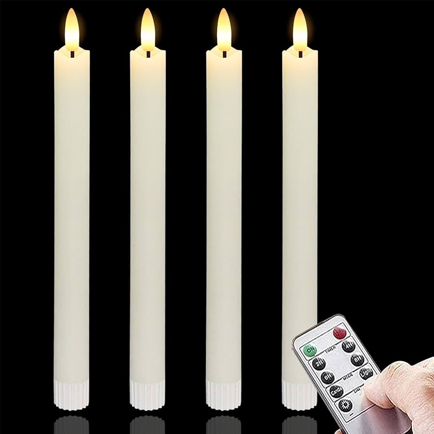 Flameless 2cm x25cm Real Wax LED Taper Candles with Remote Control & Timer Function, Battery Oper... | Amazon (CA)