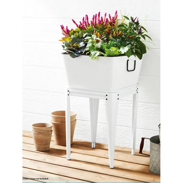 Better Homes & Gardens Metal White Elevated Plater ,18x18 x 30in - Walmart.com | Walmart (US)
