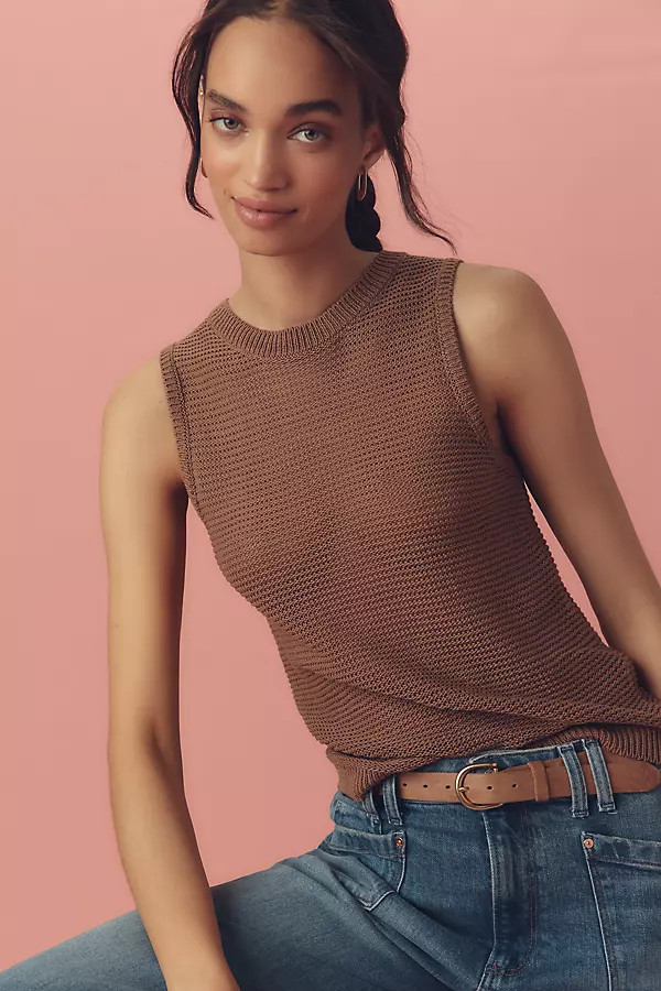 Minthara Crochet Knit Tank Top | Anthropologie (US)