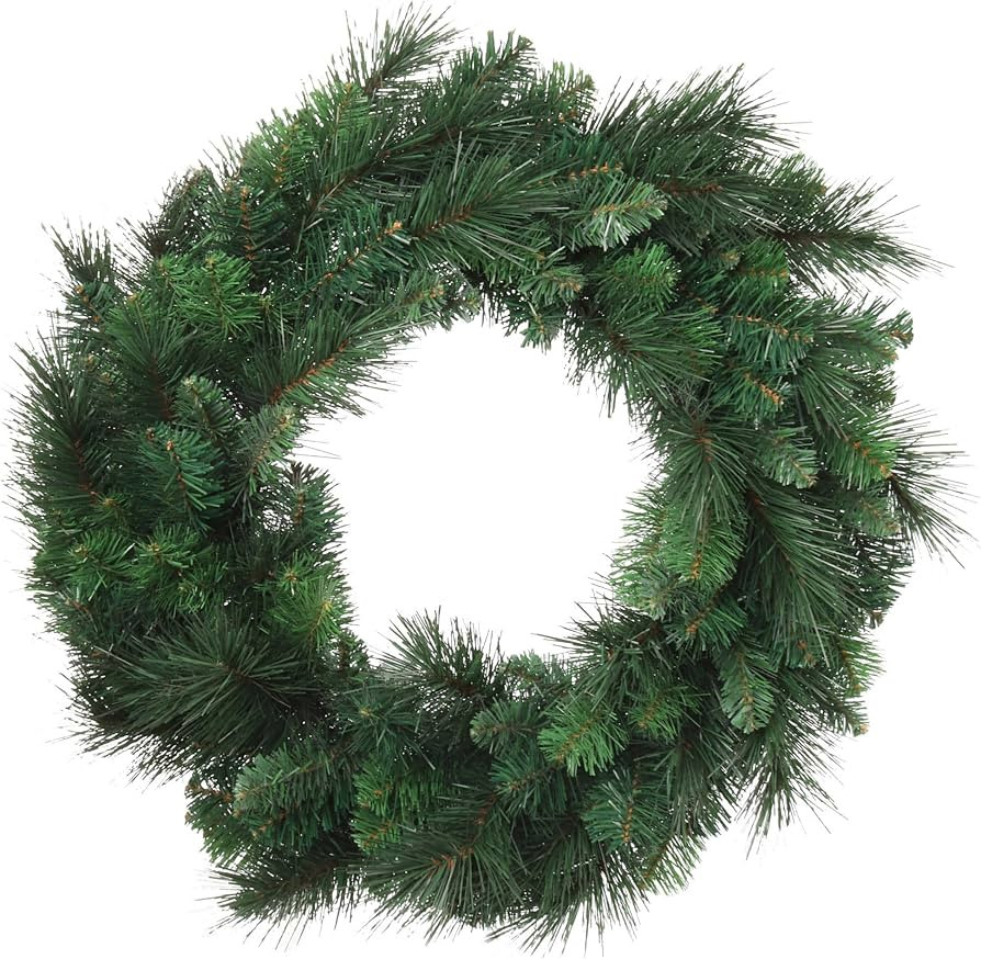 24-Inch Christmas Pine Wreath with 150 Lifelike Tips - Deluxe Evergreen Wreath for Indoor/Outdoor... | Amazon (US)