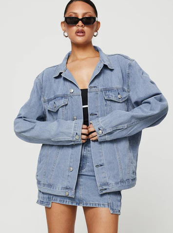 Western Denim Jacket Pale Blue | Princess Polly US