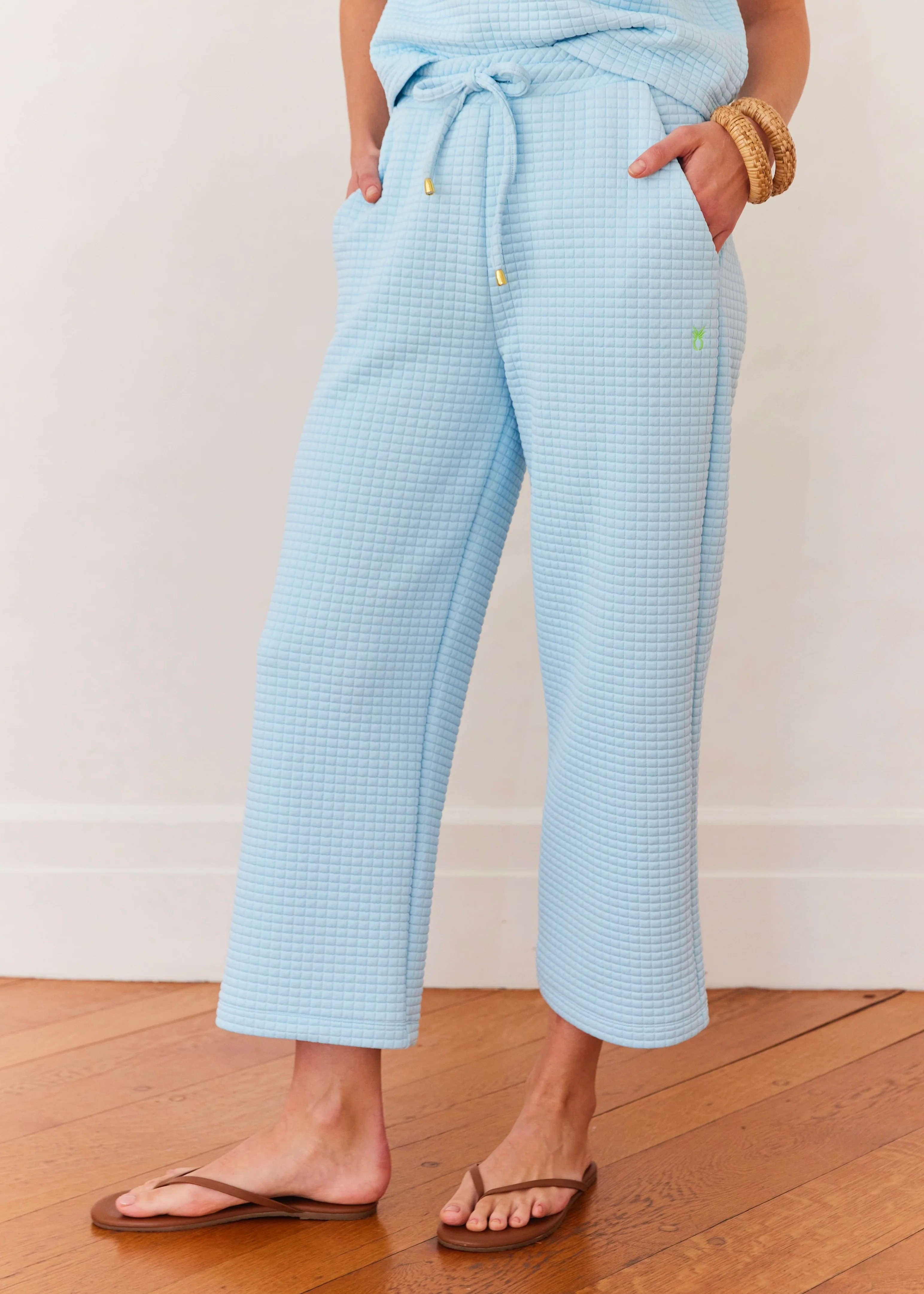 Palisades Pant in Waffle (Crystal Blue) | Dudley Stephens