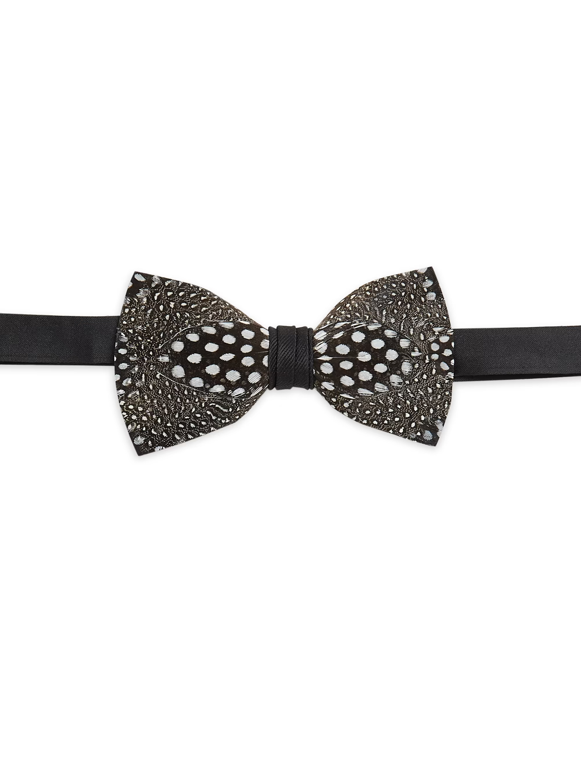 Satin Guinea Fowl Feather Bow Tie | Saks Fifth Avenue