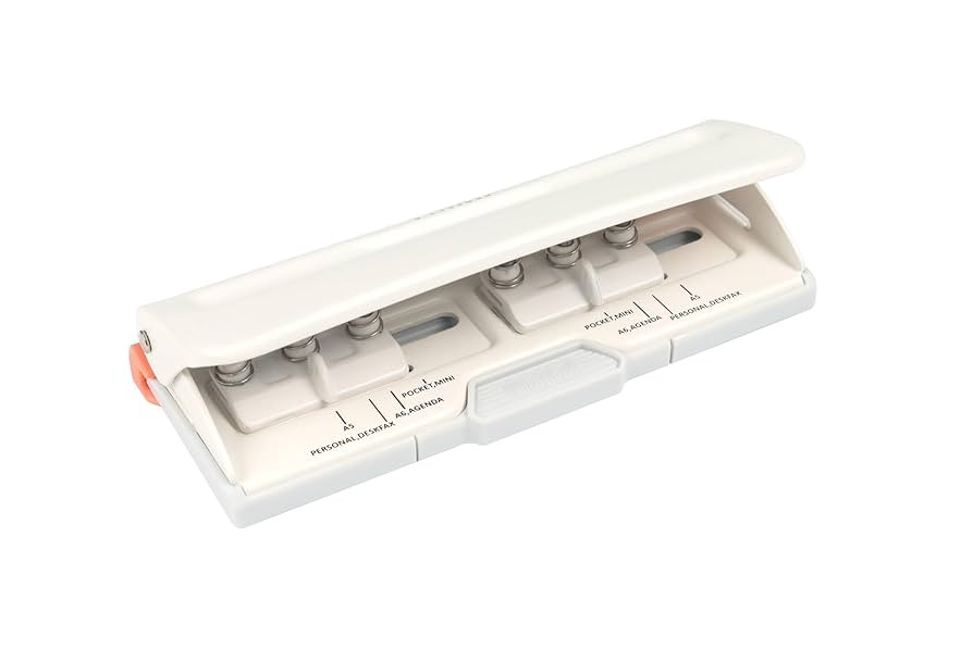Bira Craft Adjustable 6 Hole Punch, Off White, 8 Sheet Capacity, Mini/Pocket A3/ A4 / A5 / A6 / A... | Amazon (US)