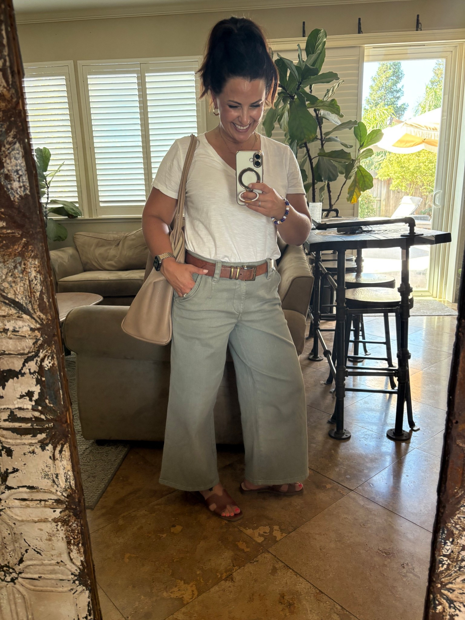 It’s Friday! Loving these Democracy wide leg cropped jeans in olive. Perfect for a casual Friday. One of my petite hacks is to find ankle or cropped length jeans and to know my inseam. It saves a lot of headaches because I don’t have the desire or time to hem! Wearing 4 in my jeans and I sized up in my Madewell tshirt to a medium for a loose fit. 

Teacher outfit 

#LTKOver40 #LTKPetite #LTKWorkwear