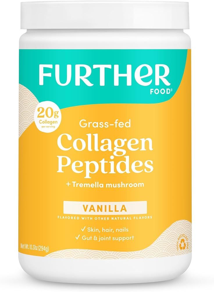 Further Food Vanilla Collagen Peptides Powder, Grass-Fed Pasture-Raised Hydrolyzed Type 1 & 3 Pro... | Amazon (US)