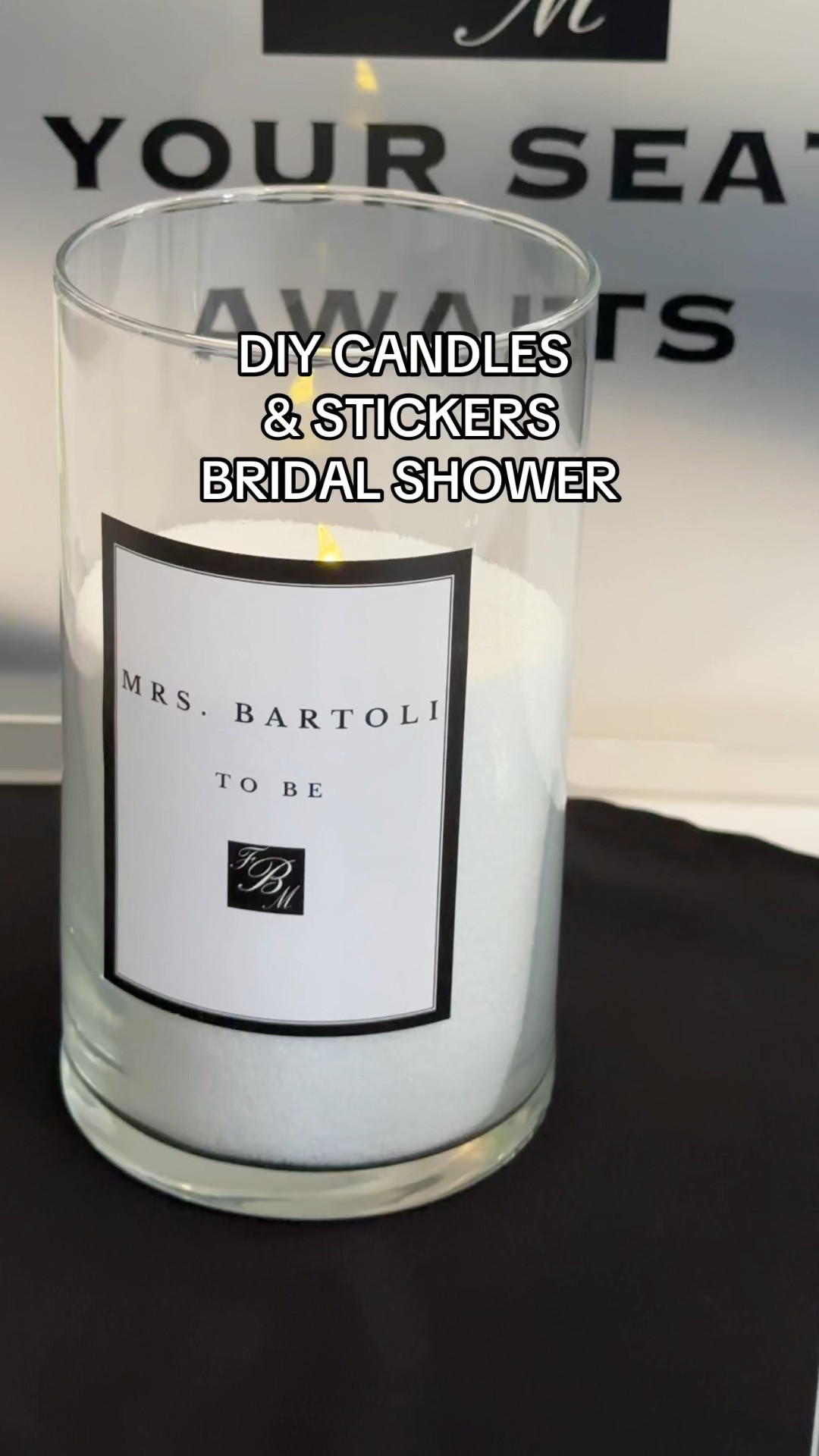 Bridal Shower Custom Candles and Stickers 

#LTKParties #LTKWedding #LTKVideo