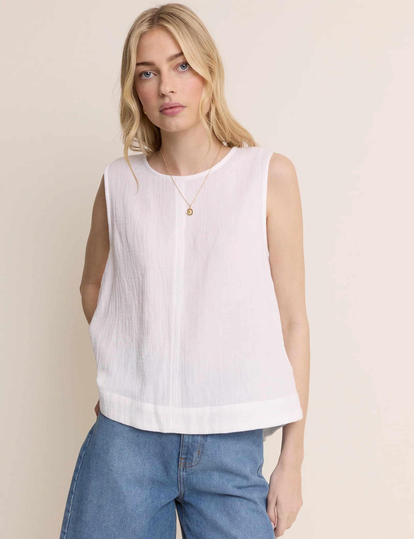 White Sleeveless Swing Top | Nobody's Child