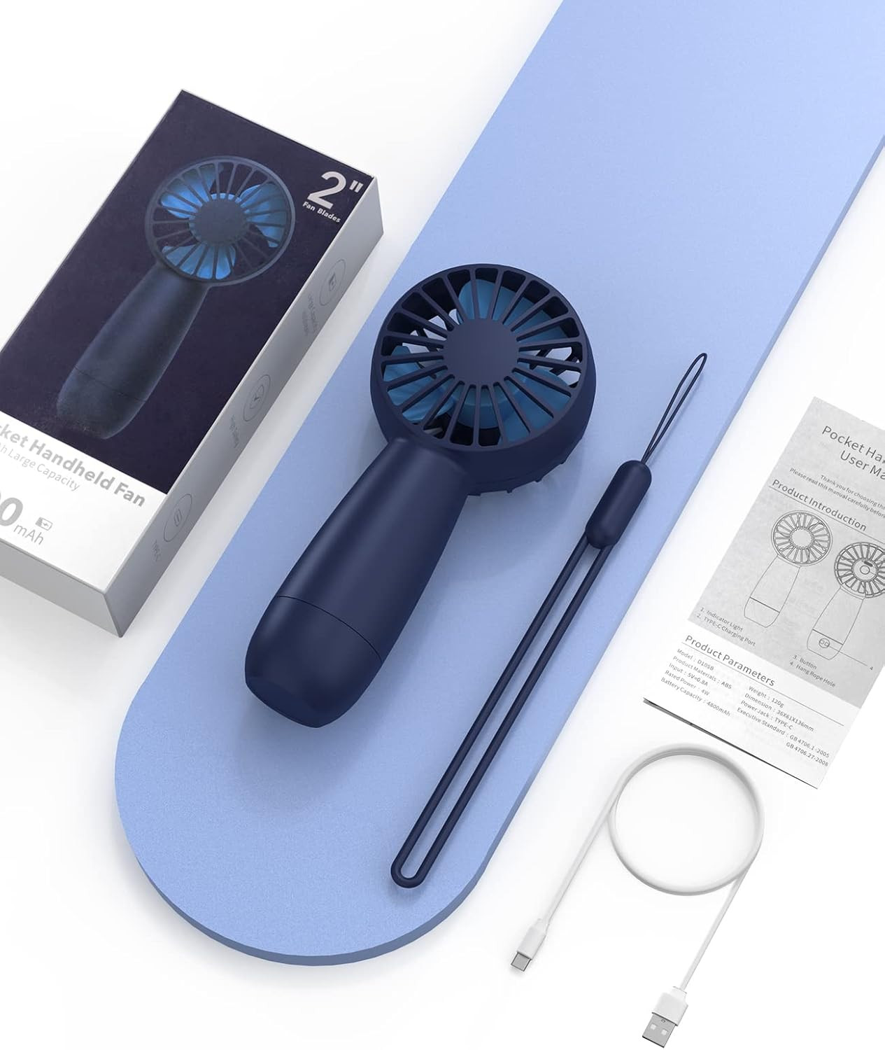 Handheld Fan Portable Mini Personal: Portable Handheld Mini Fan 4800mAh Personal Hand Held Small ... | Amazon (US)