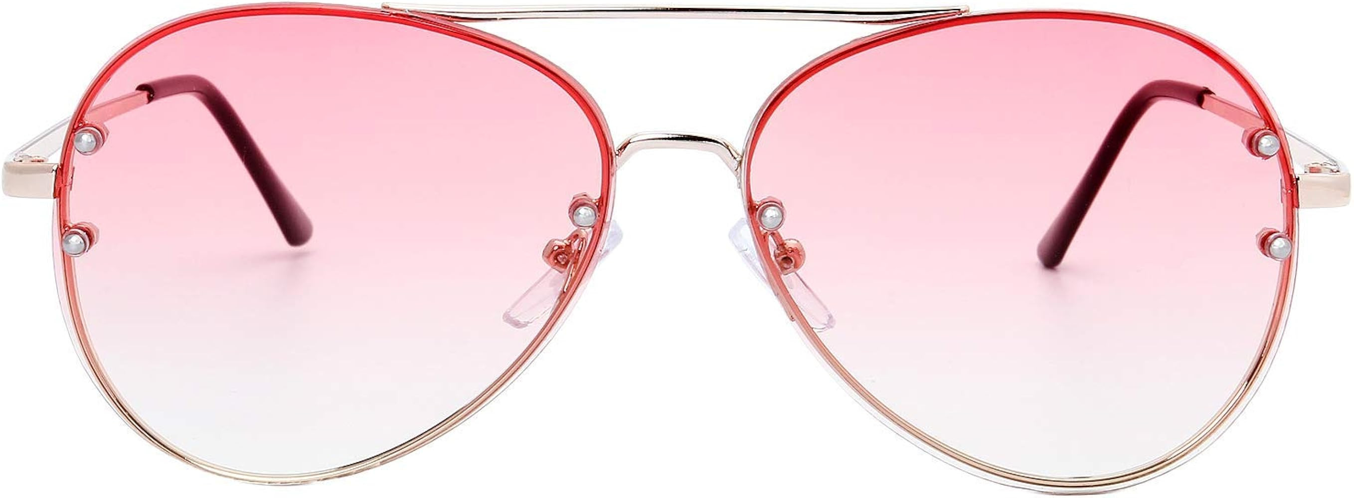 The Fresh Oversize Rimless Ocean Color Lens Aviator Sunglasses Gift Box | Amazon (US)