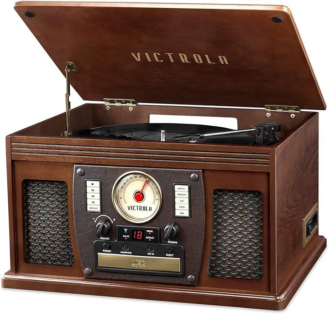 Victrola's 7-in-1 Sherwood Bluetooth Recordable Record Player with 3-Speed Turntable, CD, Cassett... | Amazon (US)