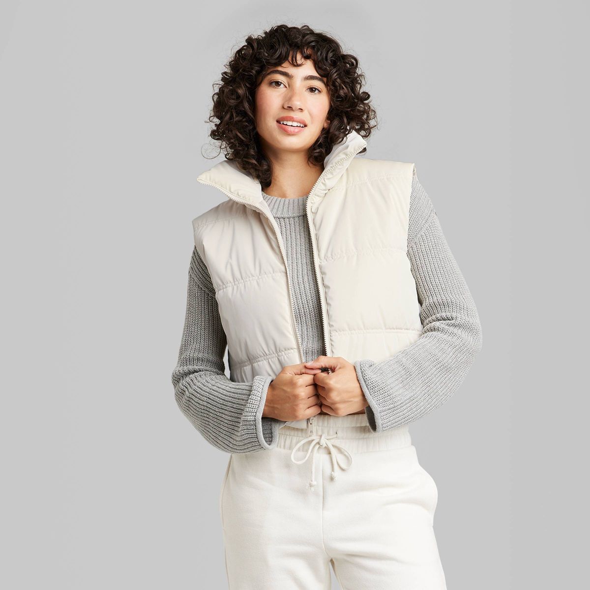 Women's Matte Cropped Puffer Vest - Wild Fable™ | Target