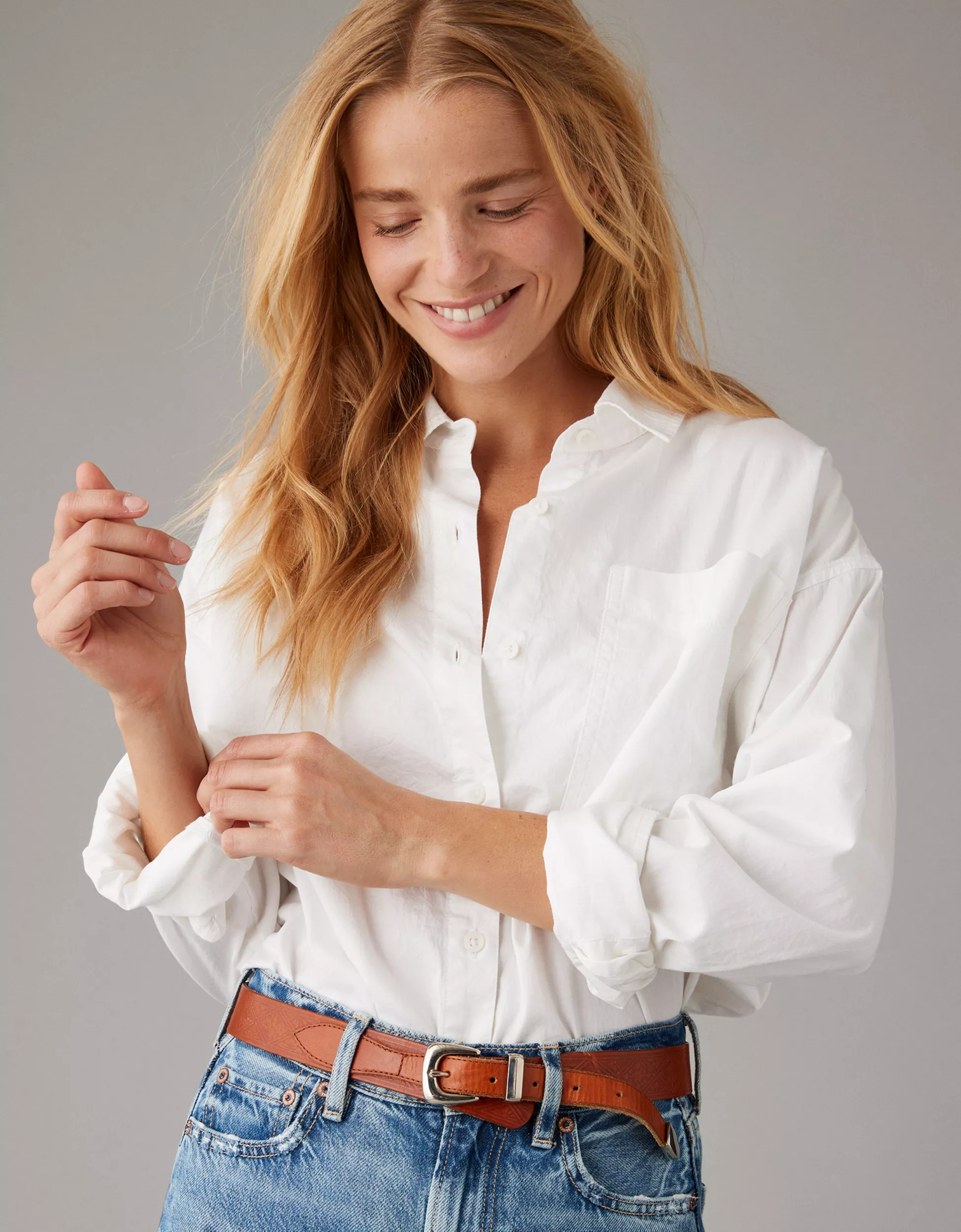 AE Perfect Button-Up Shirt | American Eagle Outfitters (US & CA)