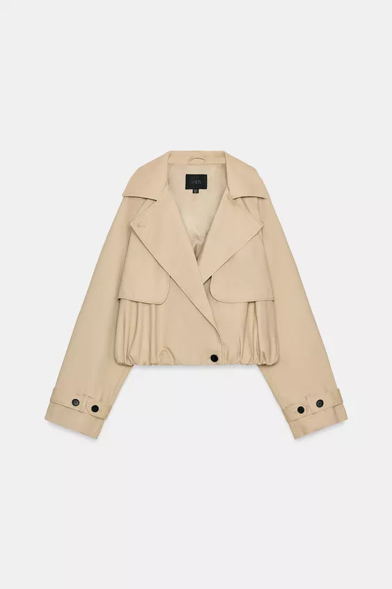 SHORT TRENCH COAT WITH BALLOON EFFECT | Zara US