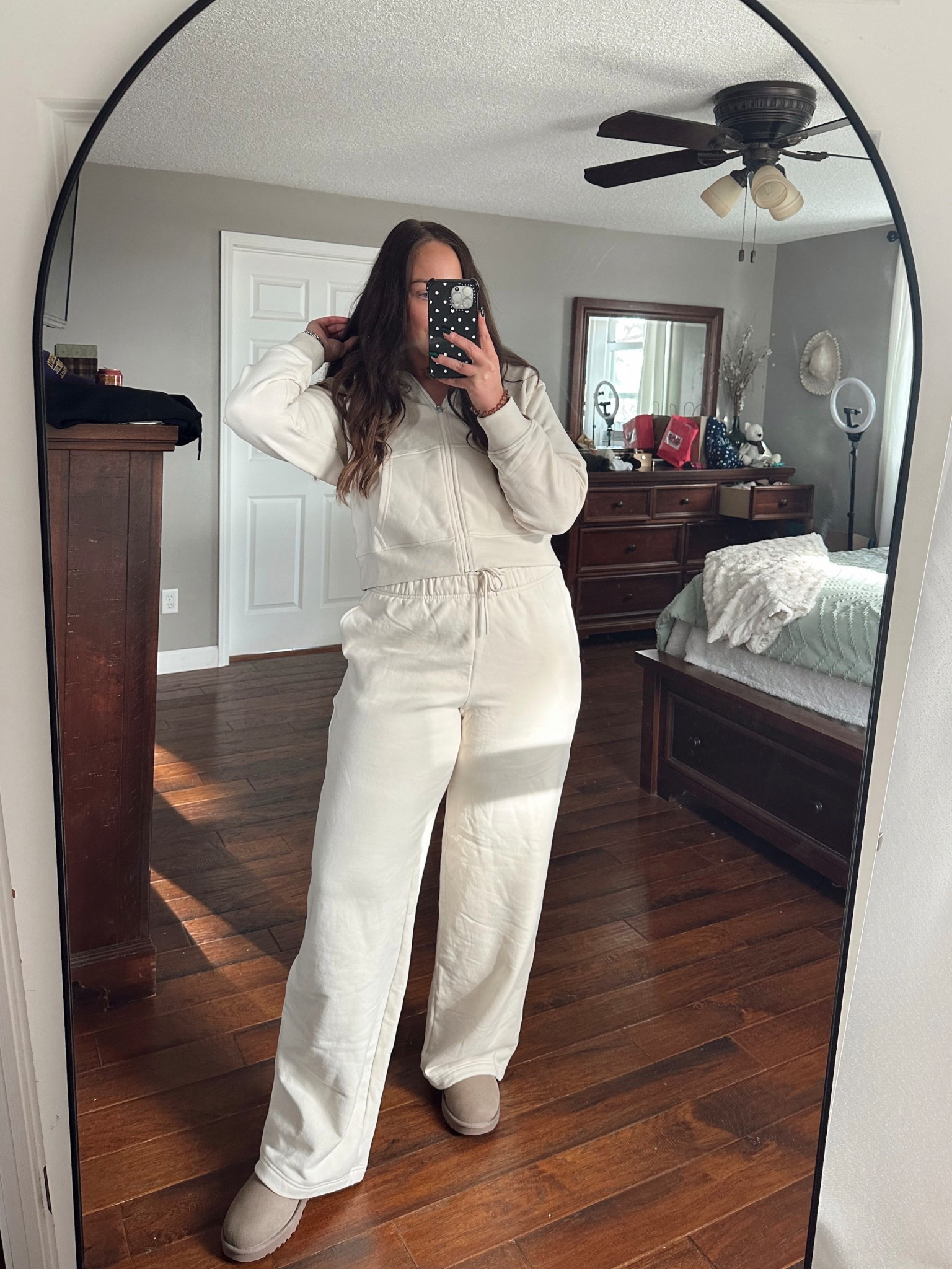 My current cozy uniform 🤍
If you live in comfy sets during winter, this one is a must. These Athleta pants come in LONG lengths, are so soft, and drape perfectly without feeling sloppy. Easy, elevated, and perfect for everyday wear.

✨ Wearing size large long
✨ Paired with my UGG Ultra Mini boots for the ultimate cozy OOTD
✨ Perfect for lounging, errands, or casual days at home

#LTKootd #LTKTall