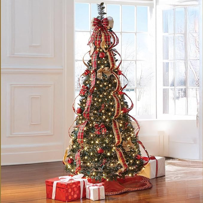 BrylaneHome 7.5 Ft Fully Decorated Pre-Lit Pop-Up Christmas Tree with 450 Warm Lights & Included ... | Amazon (US)
