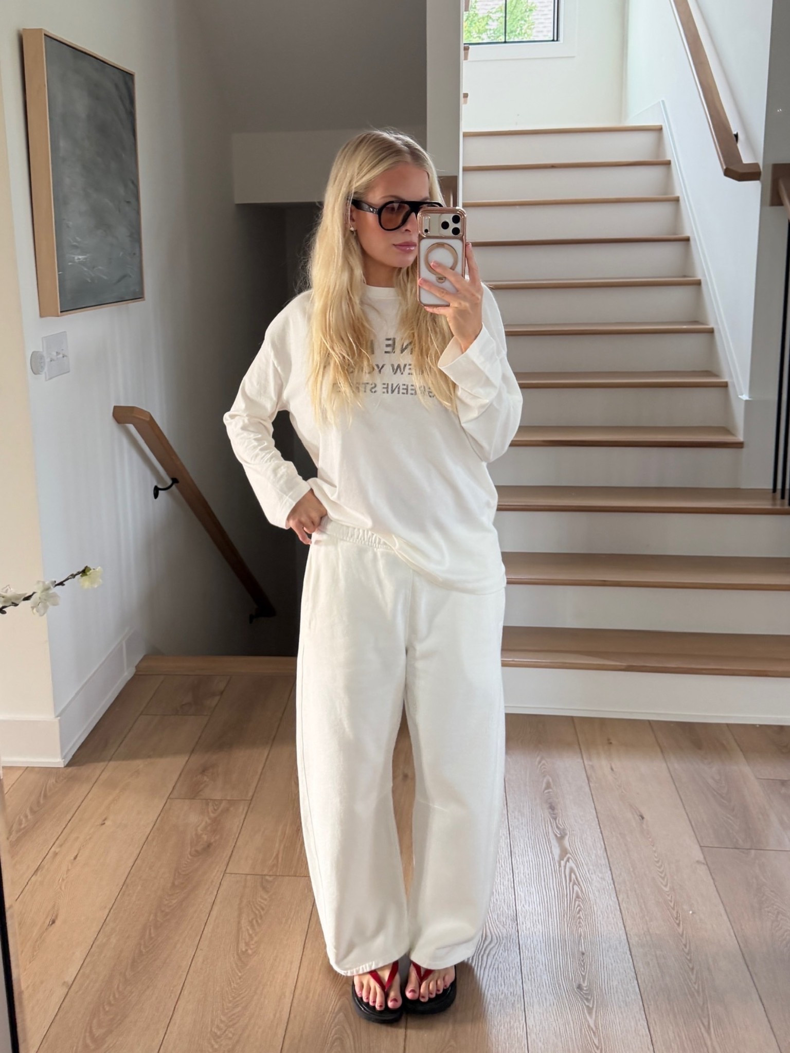 SIZE: med in top & sweatpants, shoes run tts (linked similar). #kathleenpost

Comfy chic outfit, postpartum outfit, newborn phase, new mom outfit, errands outfit, lounge outfit

#LTKmomlife #LTKBaby