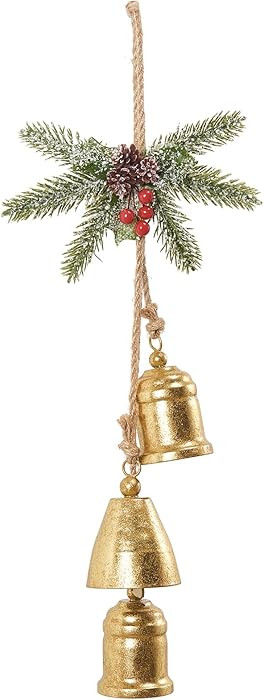 Antique Gold Foil Christmas Bells for Door Bell Knob Hanger with Metal Jingle Bells,Pine Cone,Lea... | Amazon (US)