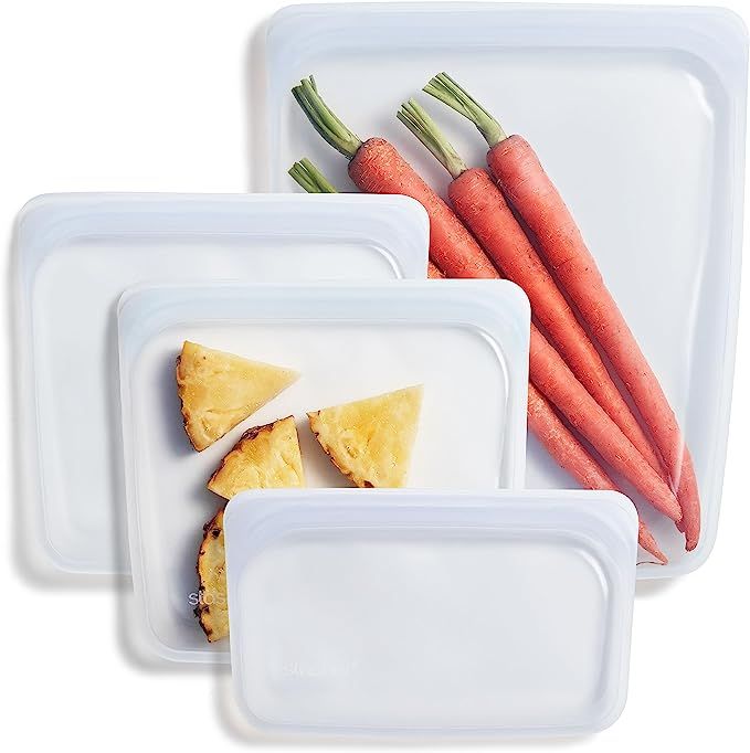Stasher Platinum Silicone Food Grade Reusable Storage Bag, Clear (Bundle 4-Pack Small) | Reduce S... | Amazon (US)