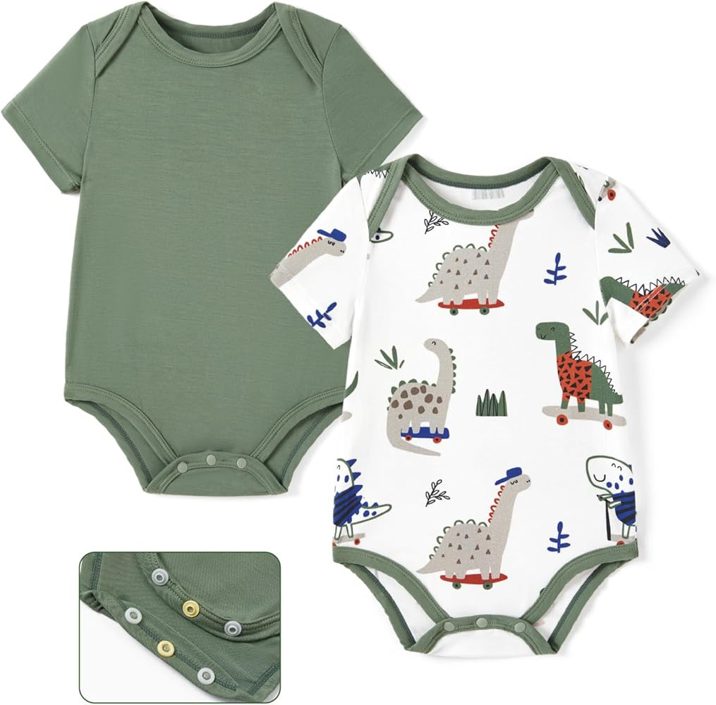 PATPAT Baby Bodysuits Supersoft Bamboo Viscose - Short Sleeve Boys and Girls - Newborn Infant Uni... | Amazon (US)