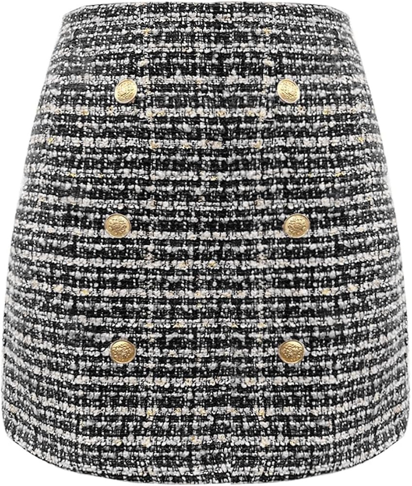 Women's Plaid Mini Skirt Pencil Above Knee Length High Elastic Waist Bodycon Zipper Vintage Short... | Amazon (US)