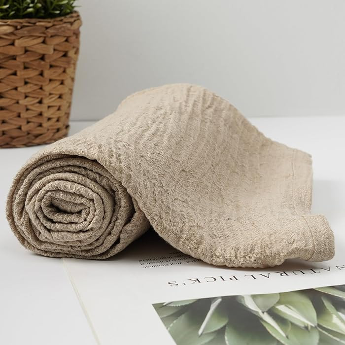 100% Flax Linen Bath Towel 33.5x53 Inches Natural Lightweight Hair Towel for Bathroom Beach Trave... | Amazon (US)