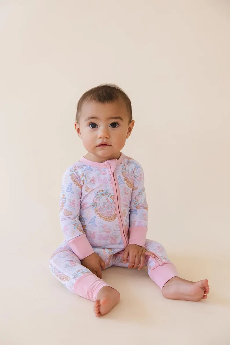 When You Wish ZIPPY | Baby Toddler Bamboo Pajamas | Girl | Disneyland | Pastel Pjs | Romper | Dis... | Etsy (US)