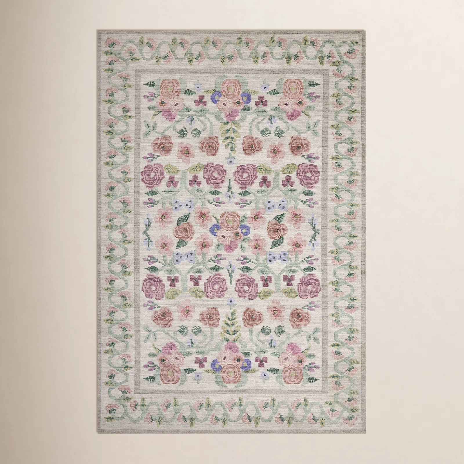 Rosa Rifle Paper Co. x Loloi Ivory Area Rug | Birch Lane