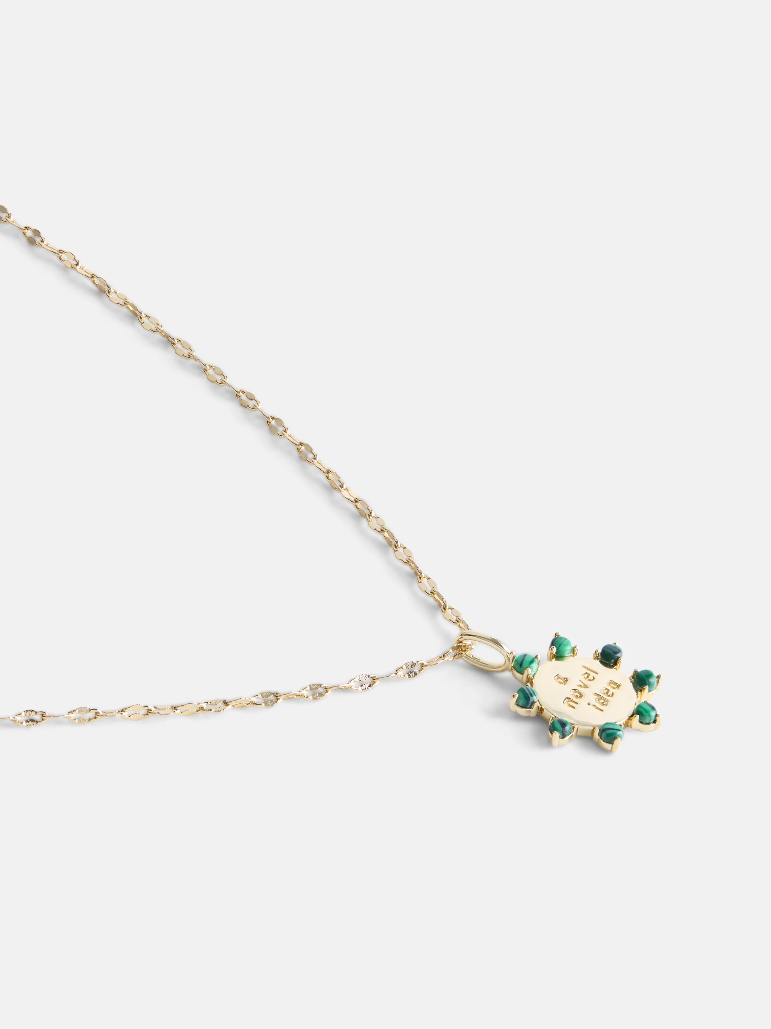 Free Assembly Women s Demi Fine 14K Gold Plated Pendant Necklace with Malachite 16” + 2 Extender | Walmart (US)