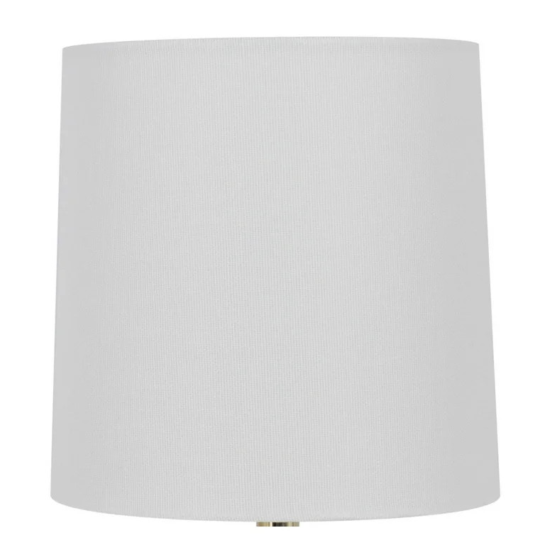 Mainstays 12.75 Inch White Ball Table Lamp with White Linen Shade | Walmart (US)