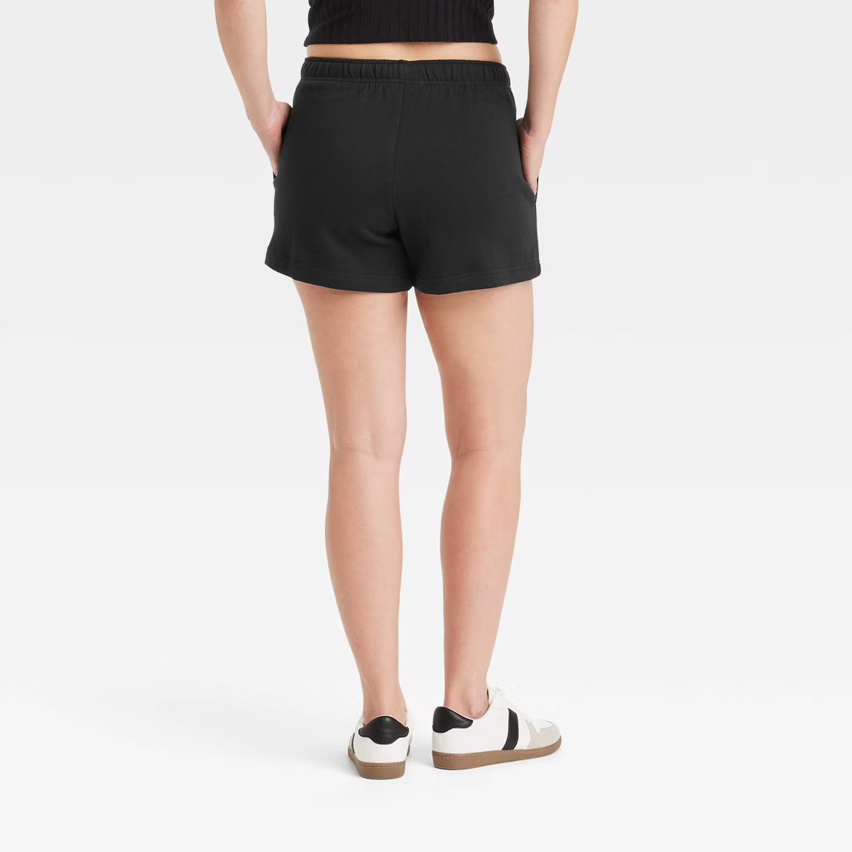Women's Leisure Studio Mid-Thigh Fleece Shorts - Universal Thread™ Black L | Target