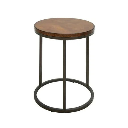 HomeRoots 493253 19.68 x 18.5 x 18.5 in. Black & Gray Manufactured Wood Square End Table | Walmart (US)
