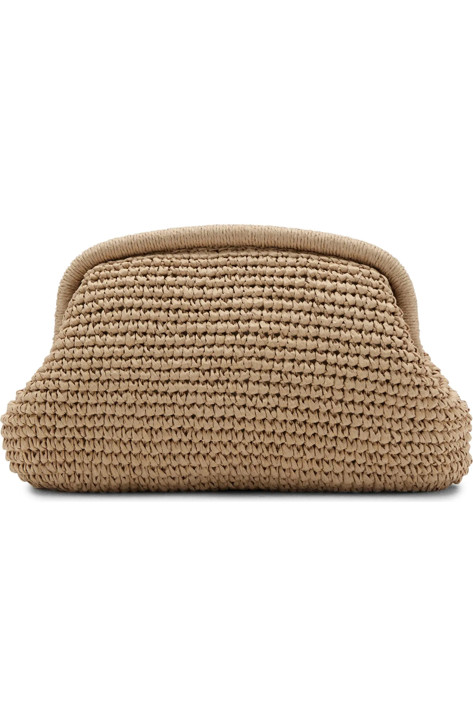 MANGO Natural Fiber Frame Clutch | Nordstrom | Nordstrom