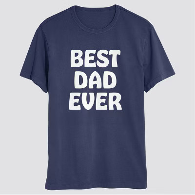Men's Best Dad Ever Short Sleeve T-Shirt - Navy Blue | Target