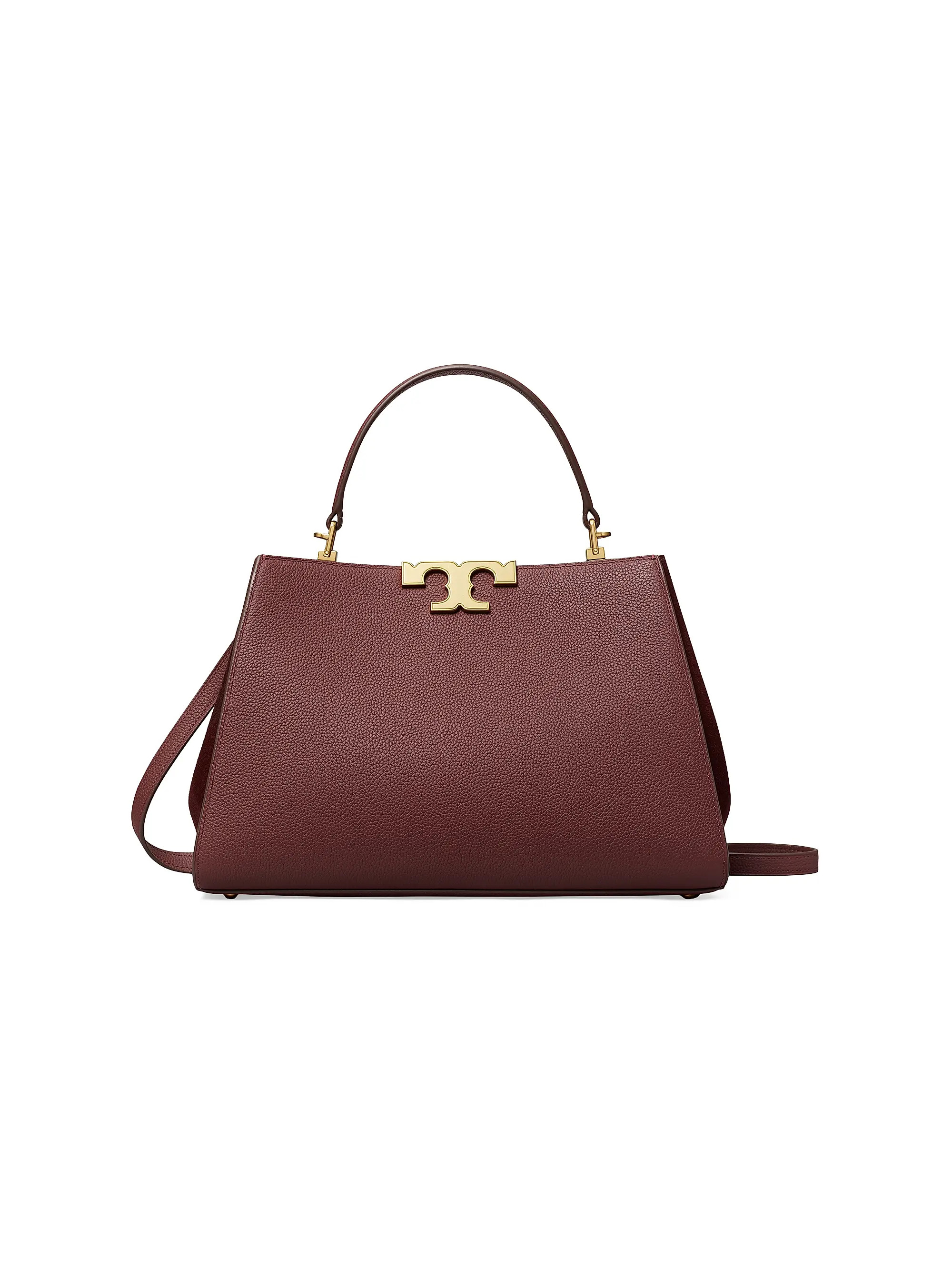 Shop Tory Burch Eleanor Pebbled Leather Satchel | Saks Fifth Avenue | Saks Fifth Avenue