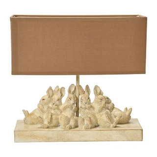 Resin Rabbit Table Lamp with Linen Shade | Bed Bath & Beyond