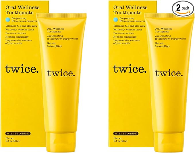 Twice Toothpaste - Sensitive Teeth Whitening Toothpaste - SLS Free Toothpaste with Fluoride and C... | Amazon (US)