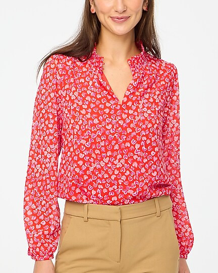 Smocked keyhole top | J.Crew Factory