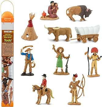 Safari Ltd. Wild West TOOB - 10 Figurines: Native Teepee, Bull, Wagon, Buffalo, Chief, Cowboy, Ri... | Amazon (US)