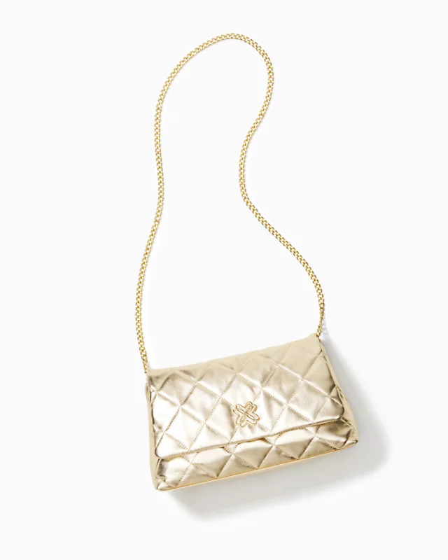 Matea Quilted Leather Clutch | Lilly Pulitzer