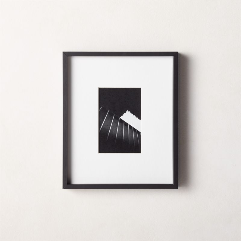 Gallery Soft Black Picture Frame with White Mat 4"x6" + Reviews | CB2 | CB2