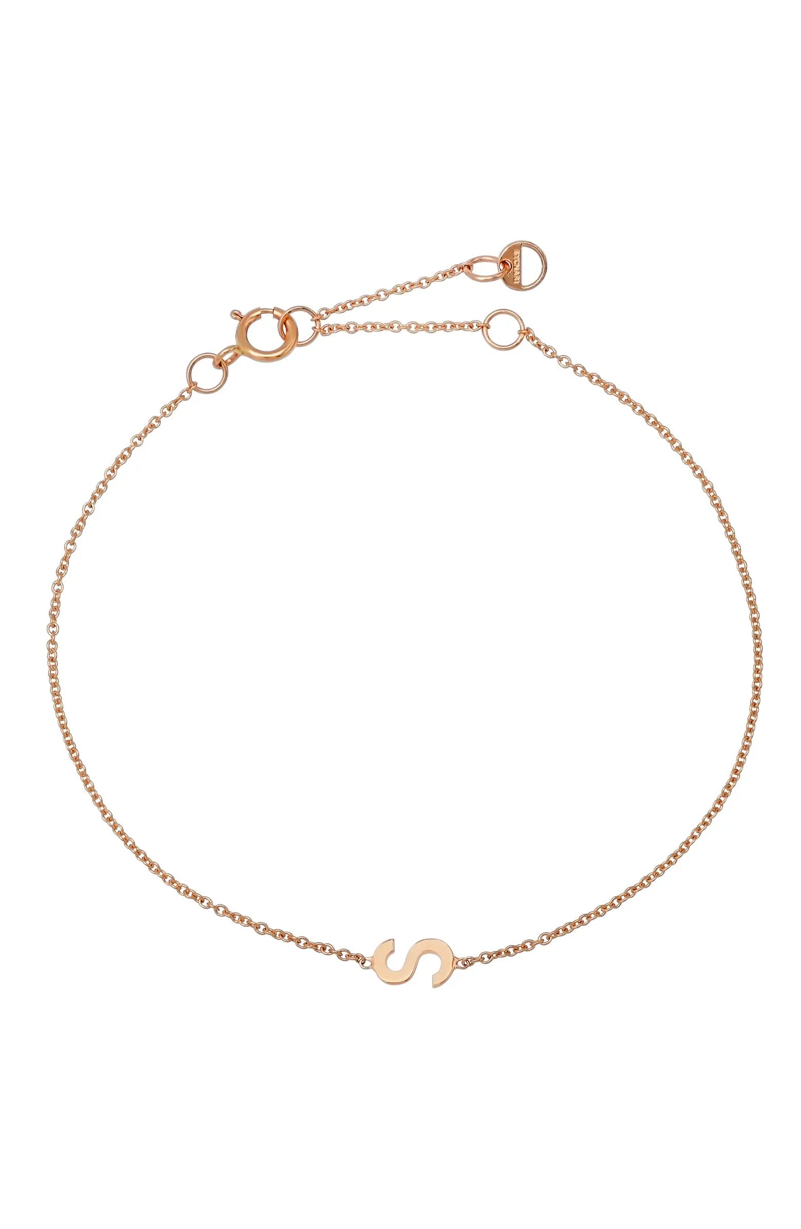 BYCHARI Initial Pendant Bracelet | Nordstrom | Nordstrom