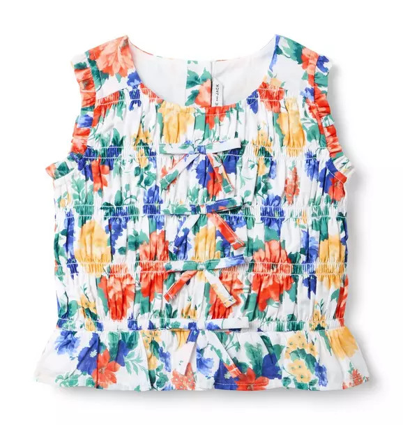 Smocked Floral Bow Top | Janie and Jack
