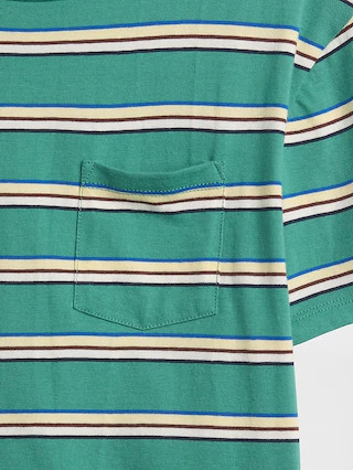 Kids Everyday Soft Stripe Pocket T-Shirt | Gap Factory