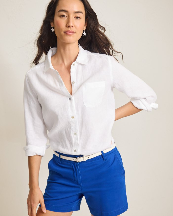 Coastalina Relaxed Long-Sleeve Linen Top | Tommy Bahama